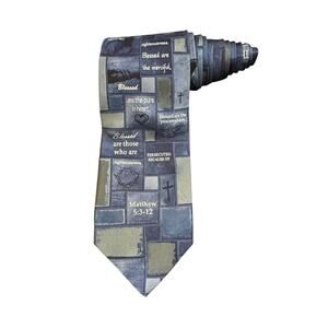 Eagle Wings Matthew 5:3-12 Bible Verse Religious Christian Novelty Necktie Silk